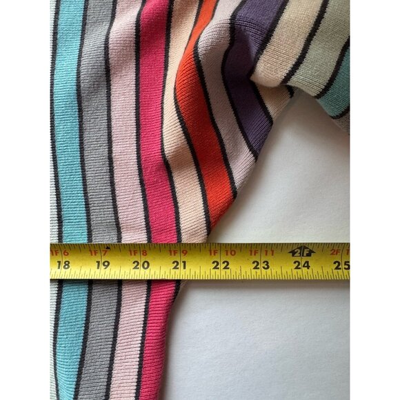 Marc Jacobs Bright Multi Stripe Sweater Boat Neck Cotton Women Medium - Picture 7 of 13
